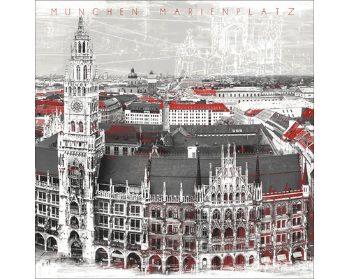 Glasbild München XX 80x80 cm