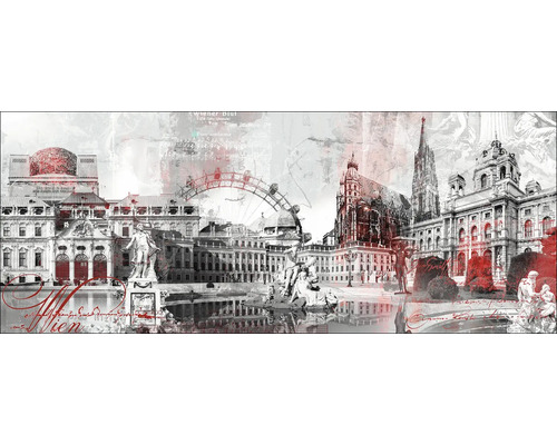 Glasbild Wien XV 125x50 cm