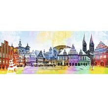 Illustration der Bremer Innenstadt mit Bremer Stadtmusikanten