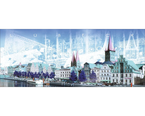 Glasbild Lübeck XV 125x50 cm