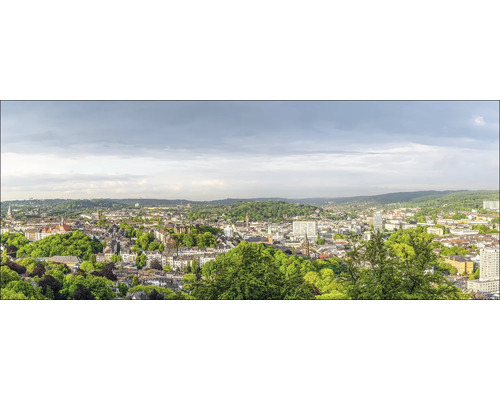Glasbild Wuppertal Skyline I 125x50 cm