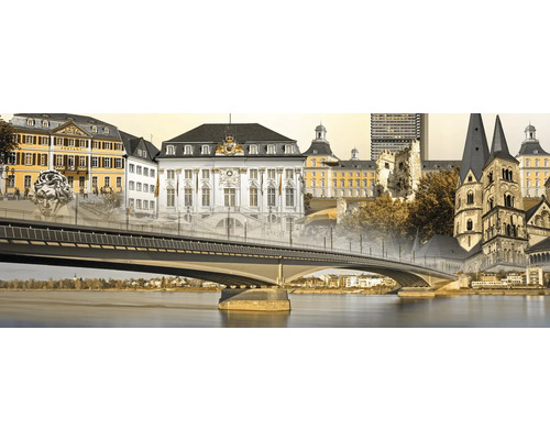Brücke über einen Fluss mit Stadtansicht