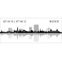 Silhouette der Bonner Skyline mit Koordinaten
