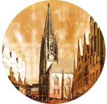 Ansicht des Prinzipalmarktes mit Kirche in Münster