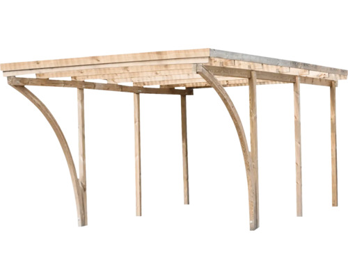 Holzcarport mit geradem Dach
