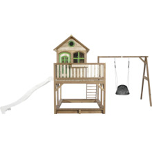 Spielturm mit Rutsche, Sandkasten und Schaukel für den Garten