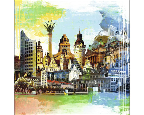 Glasbild Leipzig Wahrzeichen II 80x80 cm | HORNBACH