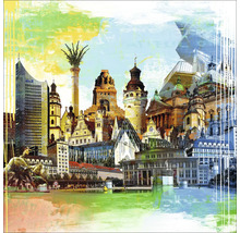 Glasbild Leipzig XII 80x80 cm