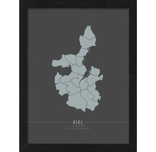 Gerahmtes Bild der Stadtkarte von Kiel, Deutschland