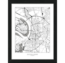 Gerahmtes Düsseldorfer Stadtplan Poster