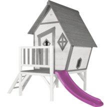 Spielhaus aus Holz mit Rutsche für Kinder