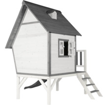 Spielhaus aus Holz mit Rutsche, Leiter und Fenster