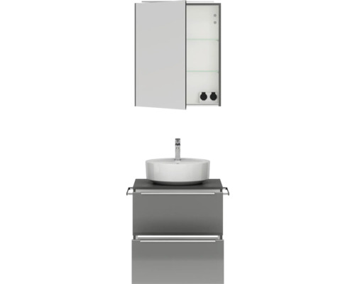 Badezimmerset mit Waschbecken, Waschtischunterschrank und Spiegelschrank