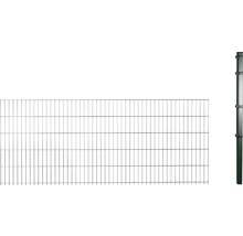 Erweiterungsset Doppelstabmattenset 6/5/6 inkl 1 Eckpfosten und Klemmhalter 83 cm x 2,5m, grün-thumb-0