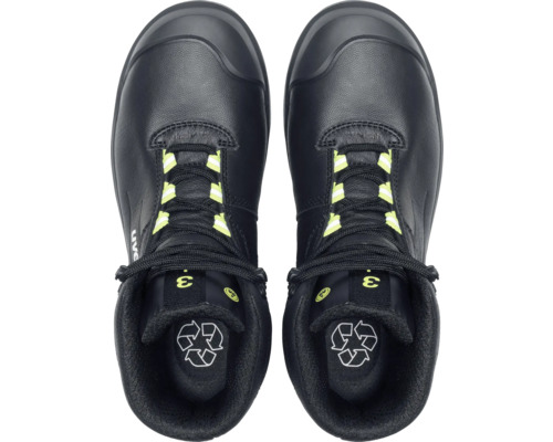 Schwarze Uvex Sicherheitsstiefel von oben