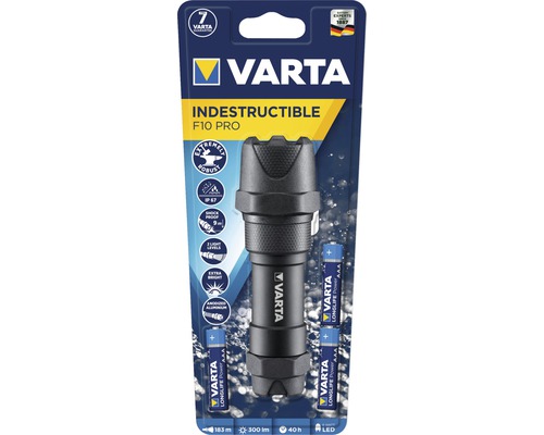Varta Indestructible F10 Pro LED Taschenlampe mit Batterien