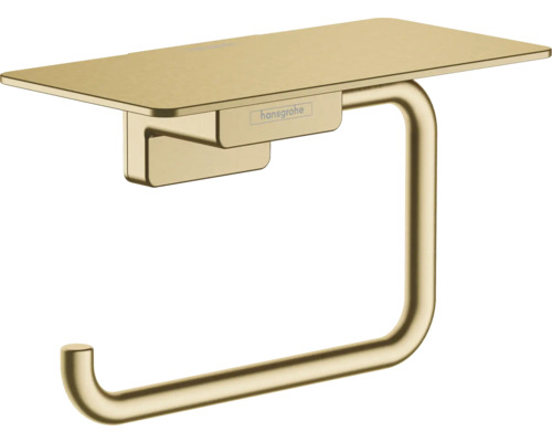 Papierrollenhalter mit Ablage hansgrohe AddStoris brushed bronze gebürstet 41772140 Toilettenpapierhalter mit Ablagefläche