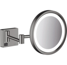 Kosmetikspiegel hansgrohe AddStoris beleuchtet 3-fach brushed black chrome 41790340