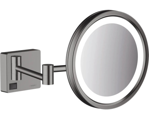 Kosmetikspiegel hansgrohe AddStoris beleuchtet 3-fach brushed black chrome 41790340