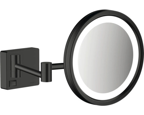 Kosmetikspiegel hansgrohe AddStoris beleuchtet 3-fach schwarz matt 41791340 Wandspiegel mit LED Beleuchtung