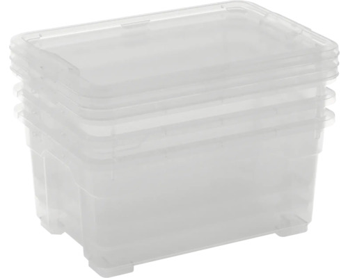Kunststoffbox DIRK XS 12 l 255x170x370 mm mit Deckel 3er Set
