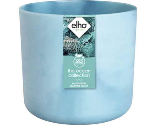 Blumentopf Pflanztopf Elho The Ocean Collection Kunststoff 13,8 x 13,8 x 12,5 cm blau Blauer Blumentopf aus recyceltem Meeresmüll der Ocean Kollektion