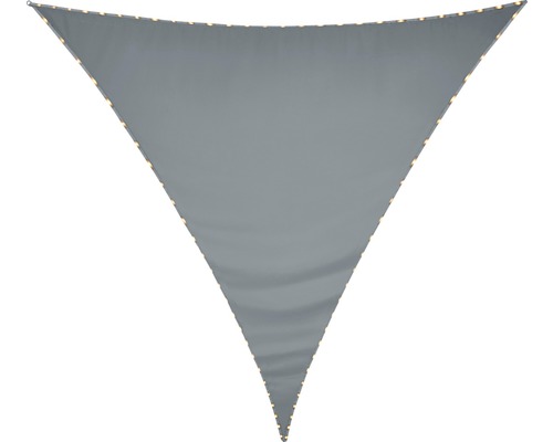 PeddyShiel Dreiecksonnensegel 3,6 x 3,6 x 3,6 m, mit LED Beleuchtung, aus wasser- und windabweisenden PES, dunkelgrau