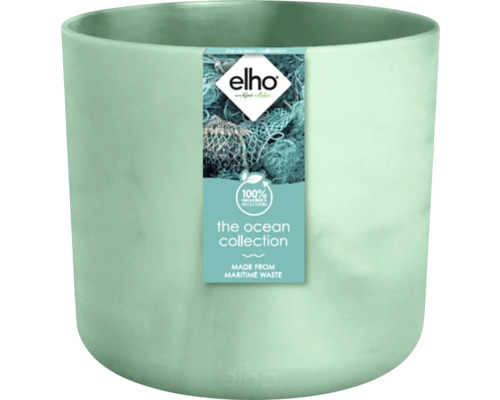 Blumentopf Pflanztopf Elho The Ocean Collection Kunststoff 16 x 16 x 15 cm grün Runder Pflanztopf mit Etikett der Ocean Collection
