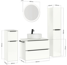 Badezimmer Möbel Set mit Waschbecken, Unterschrank, Spiegelschrank und Spiegel