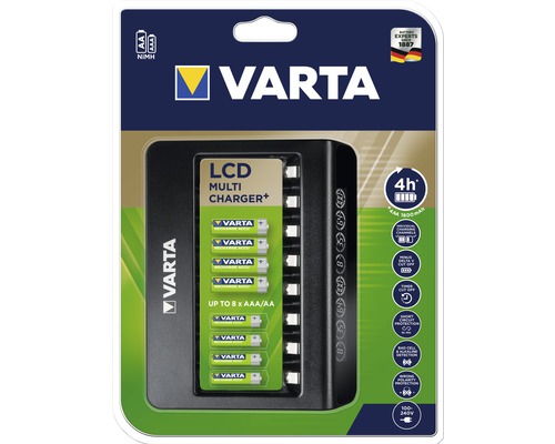 Varta Ladegerät LCD Multi Charger+ ladet AA + AAA LED Anzeige Erkennung defekter Zellen Weltweiter Einsatz durch 110 - 240 Volt-0