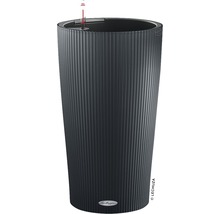 Pflanzvase Lechuza Cilindro Color Ø 23 cm H 41 cm Kunststoff grau inkl. Erdbewässerungsystem, Pflanzeinsatz, Substrat und Wasserstandsanzeiger