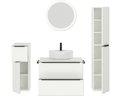 Badezimmergarnitur mit Waschtisch, Spiegel und Schrank