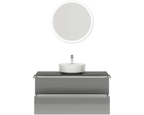 Waschtischkombination mit Aufsatzwaschbecken und Spiegel für das Badezimmer