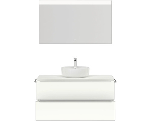 Waschtischkombination mit Aufsatzwaschbecken und Spiegel für das Badezimmer