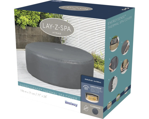 Verpackung für Lay-Z-Spa Xtras Thermo-Abdeckung mit den Maßen 196 cm x 71 cm