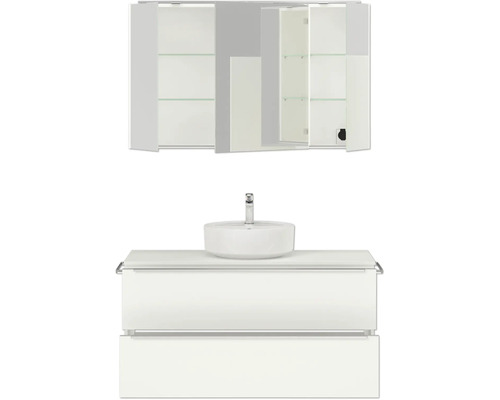 Waschtischkombination mit Waschbecken und Spiegelschrank für das Badezimmer