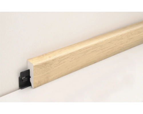 Sockelleiste aus Holz mit Befestigungsclip