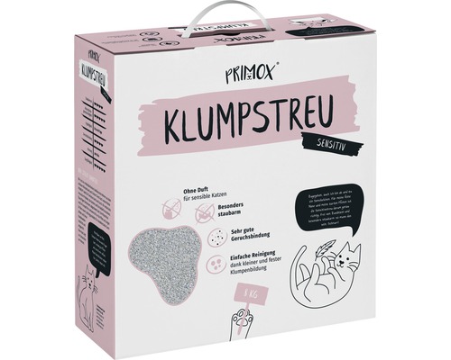 Katzenstreu PRIMOX Sensitiv klumpend, ohne Duft 8 kg Primox Klumpstreu Sensitiv Katzenstreu, 8 kg Packung