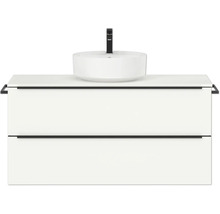 Waschtischunterschrank mit Aufsatzwaschbecken und zwei Schubladen