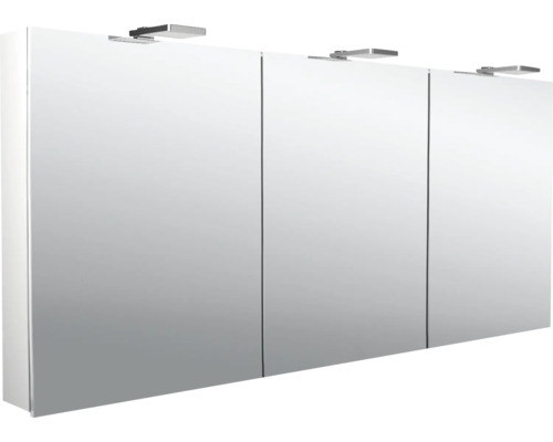 Spiegelschrank Emco Flat 2 160 x 11,3 x 72,1 cm alufarben 3-türig LED IP 20 Dreitüriger Spiegelschrank mit Beleuchtung für das Badezimmer