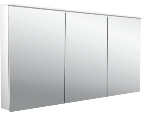 Spiegelschrank Emco Flat 2 140 x 11,3 x 71,1 cm alufarben 3-türig LED IP 20 Spiegelschrank mit drei Türen für das Badezimmer