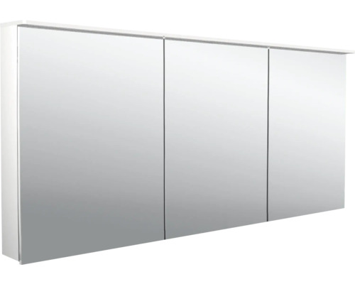 Spiegelschrank Emco Flat 2 160 x 11,3 x 71,1 cm alufarben 3-türig LED IP 20 Spiegelschrank mit drei Türen für das Badezimmer