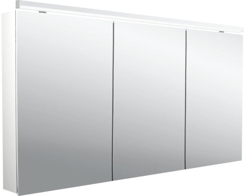 Spiegelschrank Emco Flat 2 140 x 11,3 x 72,9 cm alufarben 3-türig LED IP 20 Spiegelschrank mit drei Türen und Beleuchtung