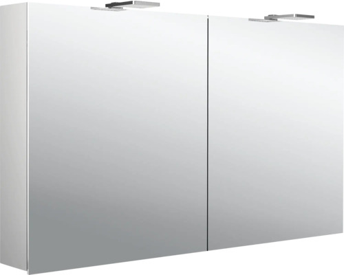 Spiegelschrank Emco Pure 2 120 x 15,3 x 72,1 cm alufarben 2-türig LED IP 20 Spiegelschrank mit zwei Türen und Beleuchtung
