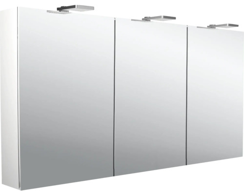 Spiegelschrank Emco Pure 2 140 x 15,3 x 72,1 cm alufarben 3-türig LED IP 20 Spiegelschrank mit drei Türen und Beleuchtung