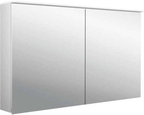 Spiegelschrank Emco Pure 2 120 x 15,3 x 71,1 cm alufarben 2-türig LED IP 20 Spiegelschrank mit zwei Türen für das Badezimmer