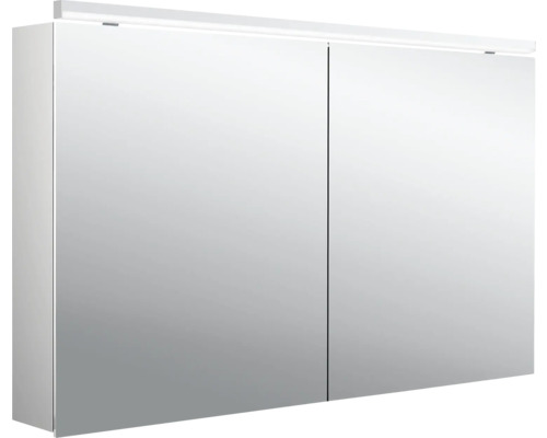 Spiegelschrank Emco Pure 2 120 x 15,3 x 72,9 cm alufarben 2-türig LED IP 20 Spiegelschrank mit zwei Türen und Beleuchtung