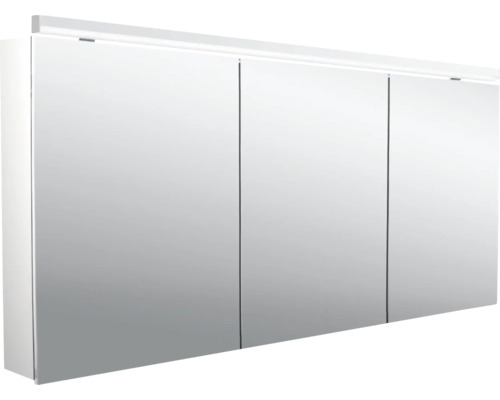 Spiegelschrank Emco Pure 2 160 x 15,3 x 72,9 cm alufarben 3-türig LED IP 20 Spiegelschrank mit drei Türen und Beleuchtung