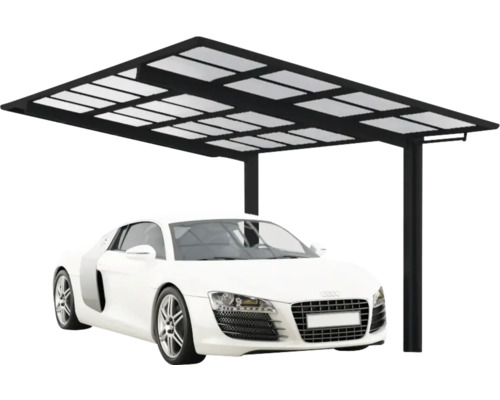 Einzelcarport Ximax Linea Typ 80 Aluminium eloxiert Sonderbreite XS 243,1 x 495,4 cm schwarz