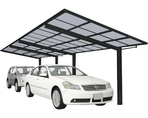 Doppelcarport Ximax Linea Typ 60 Tandem Aluminium eloxiert 272,6 x 982,6 cm schwarz